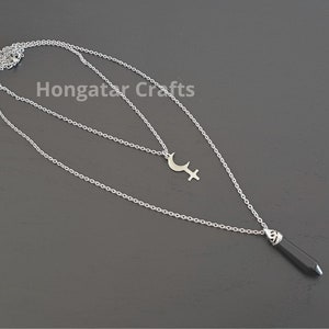 Gemstone & Lilith sigil necklace