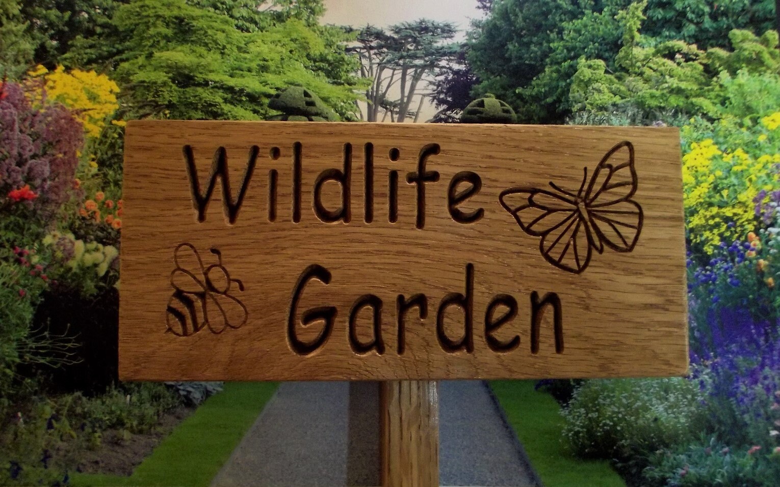 Wildlife Garden/personalised Wooden Sign/carved Oak Etsy UK