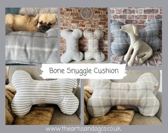 Large Bone Snuggle Cushion handmade in your choice of fabrics