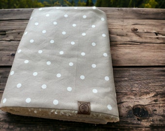 Couverture taupe pour chien/chat/animal de compagnie avec envers en laine d'agneau et sherpa