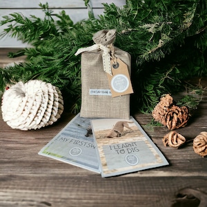 Cartes jalons chiots - lot de 18 dans un sac cadeau fait main