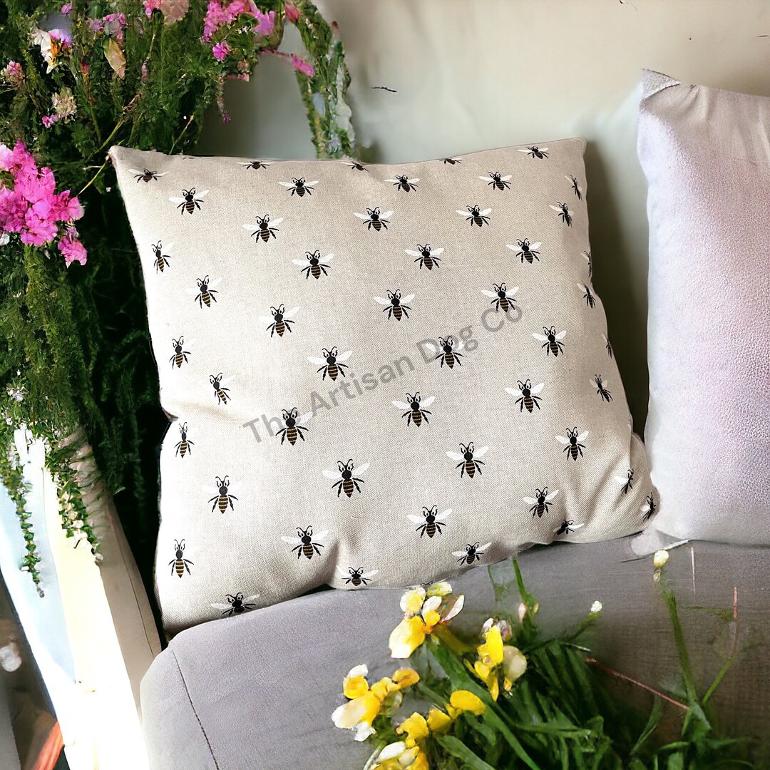 Honey Bee Cushion With Removable Cover - Etsy