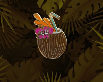 Coconut Drink pin - Orange Edition