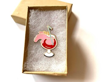 Pink Goblet enamel pin