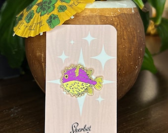 Pin de esmalte de pez globo