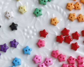 6mm Super Tiny Multi Color Star Buttons for Doll Clothes, Micro Mini Buttons, Perfect for Doll Clothes Making