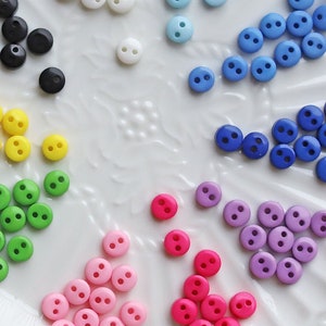 6mm Super Tiny Multi color buttons for doll clothes, Micro Mini Buttons, perfect for Doll Clothes Making