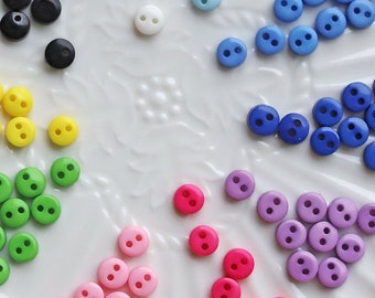 6mm Super Tiny Multi color buttons for doll clothes, Micro Mini Buttons, perfect for Doll Clothes Making