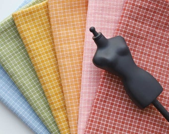 70 × 45cm Pre-cut Mini Plaid Fabric, in 6 Color, Perfect for Doll Clothes and Doll House, Sewing Craft Supplies. Pre-cut to 70 × 45cm