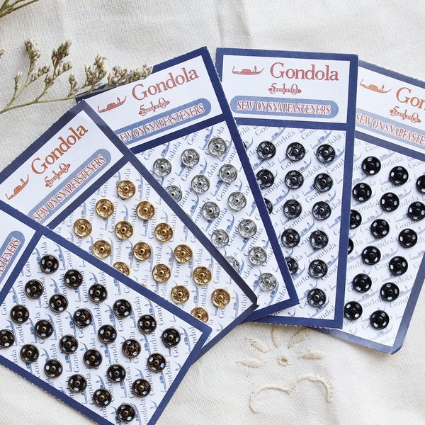 24 Pairs - 6MM Mini Brass Metal Snap Closures, in 5 Colors, Doll Clothing Buttons, Perfect For Doll Clothes