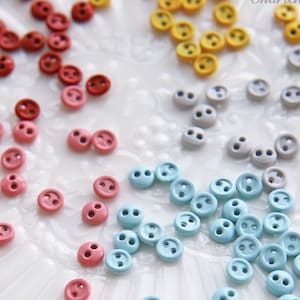 4mm Mini Metal Round Buttons, in 5 Colors, Micro Tiny Buttons for Doll, Perfect for Doll Clothes