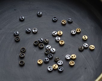 3mm Mini Metal Round Buttons, in 4 colors, Doll Clothing Buttons