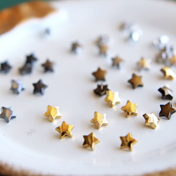 5 mm mini metalen stervormige schachtknopen, in 4 kleuren, popknopen, knutselbenodigdheden voor het naaien van poppen