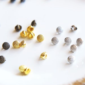 4mm Mini Metal Round Shank Buttons, in 4 Colors, Doll Clothing Buttons, Perfect for Doll Clothes