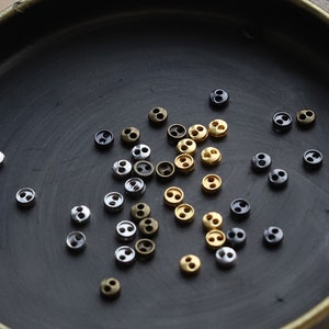 4mm Mini Metal Round Buttons, in 4 Colors, Doll Clothing Buttons, Perfect for Doll Clothes