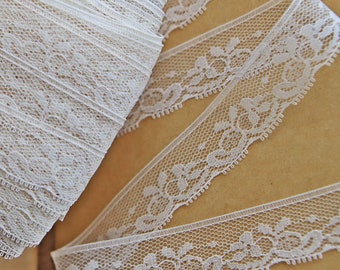 Crafts supply Doll dress No stretch L222 Approx 58 inch 16mm width 20 yds White Polyester Lace Mesh Lace 5 yds