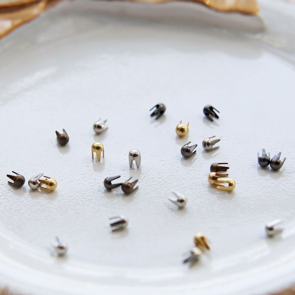 2mm Super Tiny Round Studs, in 4 colors, Mini Studs, Perfect for Doll Clothes Sewing Projects, Mini Craft Supply，20 PCS