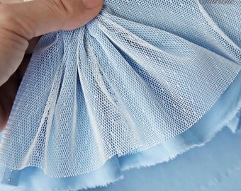 80 × 46cm Pre-cut White and Black Soft Nylon Net Fabric, Perfect for Doll Dress and Stockings, Sewing Craft Supplies, Pre-cut to 80 × 46cm
