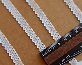 2 Yards - 10mm/0.4" Tiny White Spandex Stretchy Lace Trim, Soft and Feels Good, Perfect for Doll Clothes, Sewing Craft Supplies