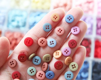 Botones redondos de 4 agujeros con acabado mate de resina de 9 mm/0,35 pulgadas, en 24 colores, suministros para manualidades