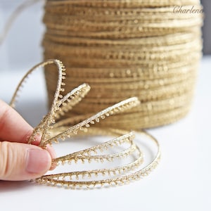 2 iarde - 4 mm/0,16" Finiture color oro molto piccole e lucenti, forniture artigianali per cucito - L113