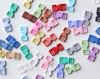 2 Pairs - 6mm (Inner diameter) Tiny Plastic Side Release Buckles, in 20 Colors, Perfect for Doll Bags or Clothes Making