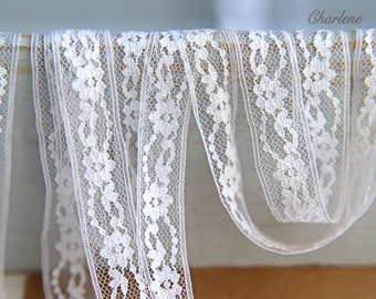 Garniture en dentelle en nylon blanc, 2 yards – 20mm/0.79 ", douce et agréable au toucher, fournitures de couture artisanales, parfaites pour les vêtements de poupée