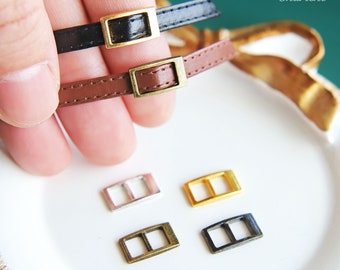 5 PCS - 5mm (Inner Diameter) Tiny Buckles, in 4 colors, Perfect for Doll Clothes Sewing Projects, Mini Craft Supplies