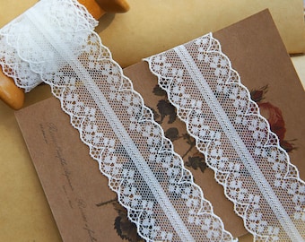 Special Offer - 2 Yards - 36mm/1.4" White Lace Trim, Sewing Craft Supplies