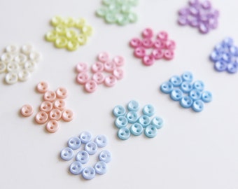 5mm Super Tiny Polyester Round Buttons, in 12 Colors, Micro Mini Buttons, Perfect for Doll Clothes