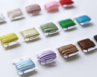 5 Yards - 2mm/0.1&quot; Super Skinny Satin Ribbon, in 15 Colors, Sewing Craft Supplies, For Doll Clothes, Pre-cut to 5 Yards