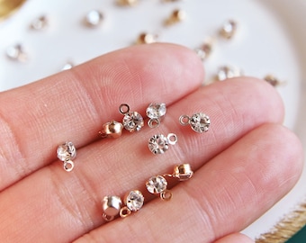 3.5mm Super Tiny Shinning Charms, in Gold and Silver Color, for Doll Jewelry or Dress Embellishment