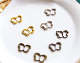 10 PCS - 5mm (Inner Diameter) Super Tiny Butterfly Shape Buckles, in 4 colors, Perfect for Doll Clothes, Craft Supplies