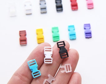 2 Pairs - 6mm (Inner diameter) Tiny Plastic Side Release Buckles, in 11 Colors, Perfect for Doll Clothes Sewing Projects