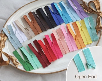 7cm/2.8" Open End Super Tiny Zippers for Doll Clothes, in 20 Colors, Micro Mini zippers, Perfect for Making Doll Overcoat or Jacket