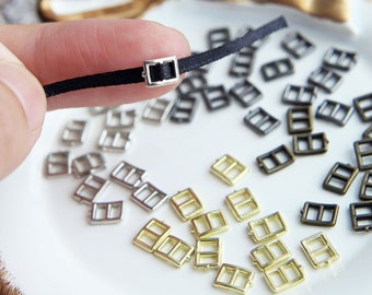 10個 - 3 mm (内径) 超小型バックル、4色、人形の服や靴作りに最適、クラフト用品