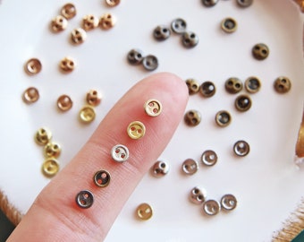 4mm Mini Metal Round Buttons, in 5 Colors, Doll Clothing Buttons, Perfect for Doll Sewing Projects