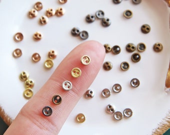 Mini boutons ronds en métal de 4 mm, en 5 couleurs, boutons pour vêtements de poupée, parfaits pour les projets de couture de poupée