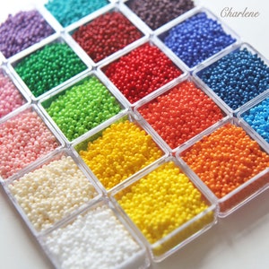Perline in ceramica premium da 2 mm/0,08", in 20 colori, perline opache, materiali artigianali, confezione da circa 5 grammi / 450 PC