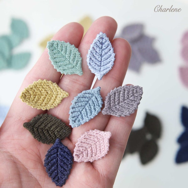 10PCS - 26 × 16mm / 1.0 × 0.6" Tiny Fabric Leaves, in 8 Colors, Sew On Leaves, Hat / Dress / Bag Embellishments, Mini Leaf Decor