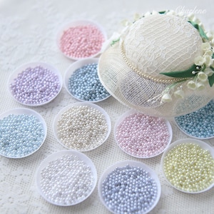 3mm/0.12" Premium Faux Pearl Beads, in 11 Colors, Sewing Craft Supplies, Pack of about 5 Grams