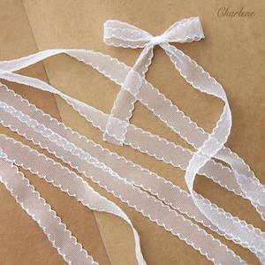 2 Yards - 13mm / 0,51 "Tiny Nylon Netz Spitzenband, weich und dünn, Nähen Bastelbedarf, perfekt für Puppennähprojekte