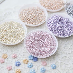 2.5mm/0.1" Premium Faux Pearl Beads, in 6 Colors, Sewing Craft Supplies, Pack of about 3 Grams / 250PCS