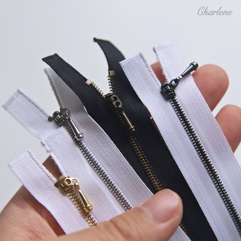 10cm/3.9 Super Tiny Open End Zippers Black/White Tape Etsy