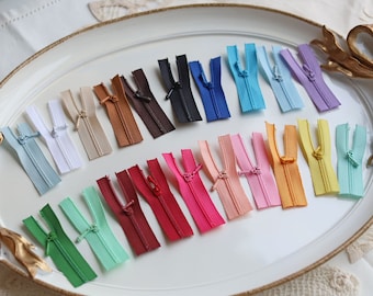 5cm/2.0" Super Tiny Zippers for Doll Clothes, in 20 colors, Micro Mini zippers, Perfect for Doll Sewing Projects