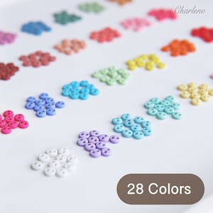 Boutons ronds en polyester super petits de 4 mm, finition mate, en 28 couleurs, micro mini-boutons, parfaits pour les vêtements de poupée image 8
