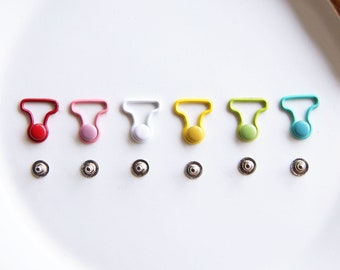 10 PCS - 6mm (Inner Diameter) Super Tiny Overall Buckles and Studs, in 6 Colors, for Doll Sewing Projects, Craft Supply