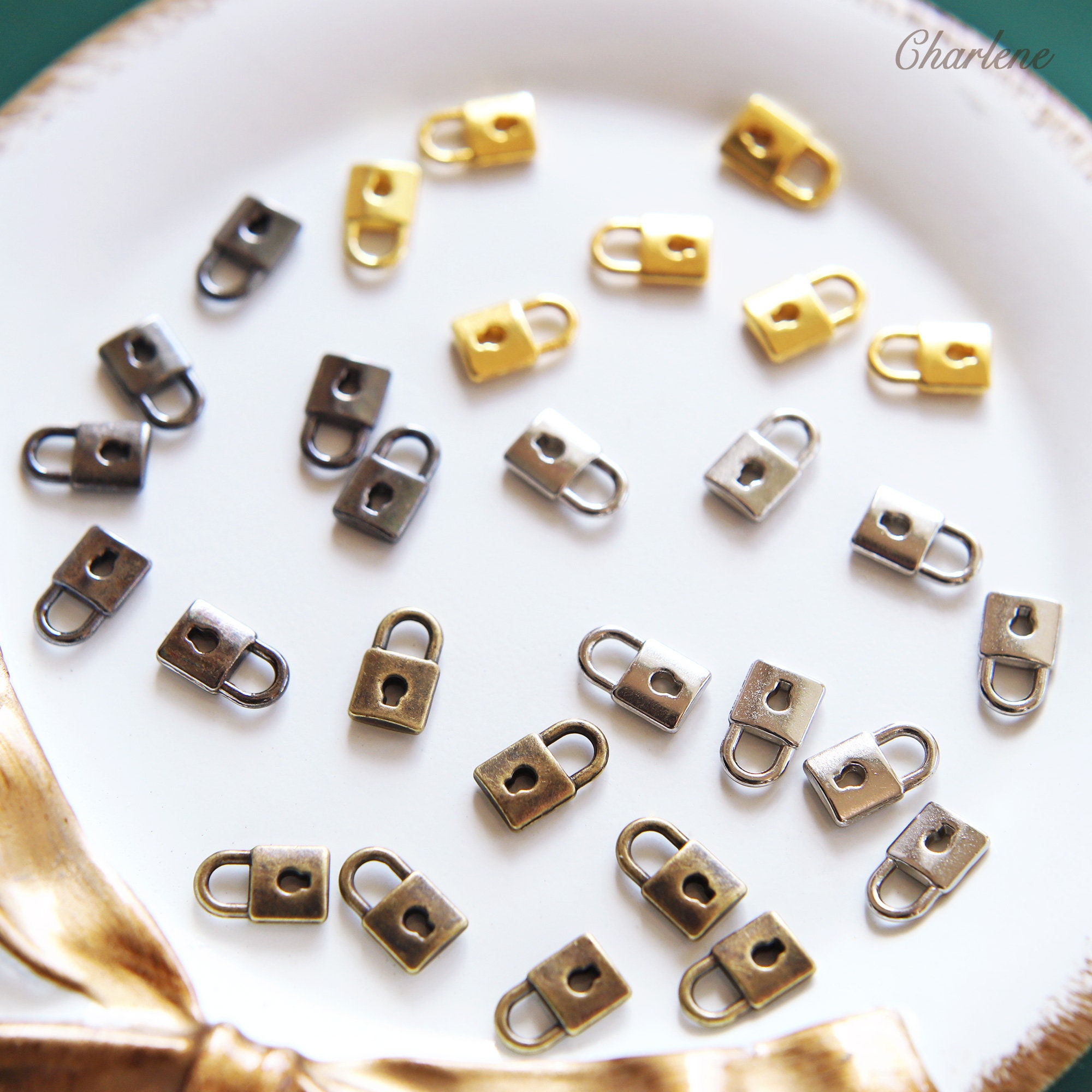 Mini Fake Lock 5×8mm Super Tiny Metal Locks, in 4 Colors, Doll Bag Hardware, Mini ...