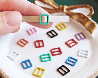 10 PCS - 5.5mm (Inner Diameter) Super Tiny Metal Buckles, in 10 Colors, For Doll Sewing Projects