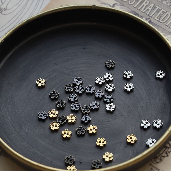 5mm Mini Metal Cherry Blossoms Shape Buttons, in 4 colors, Doll Clothing Buttons, Perfect for Doll Sewing Projects